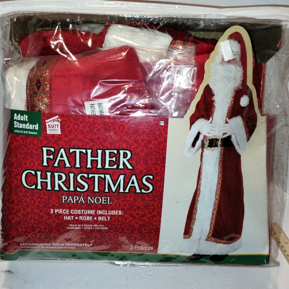 NEW In Package Father Christmas SANTA CLAUS Costume Adult Size 3 Pc Suit